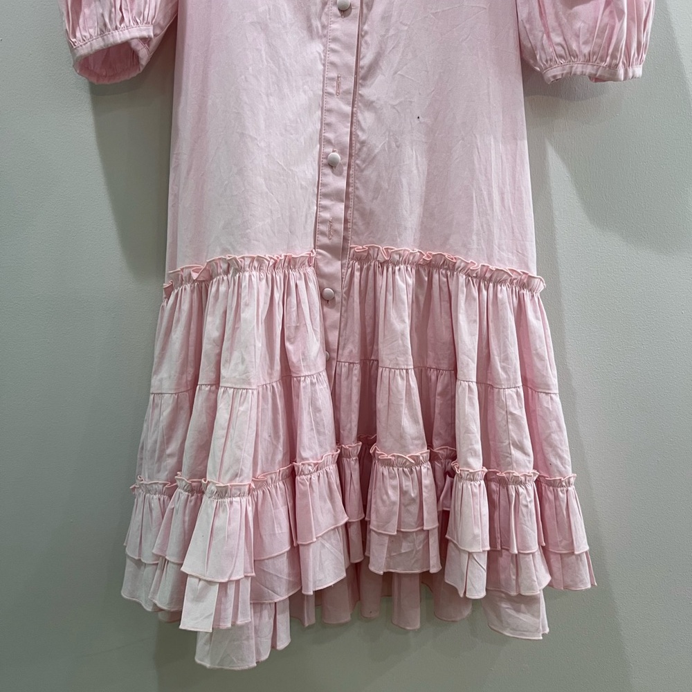Kleid Pink Ruffle Sundress with Puff Sleeves - Picture 6 of 7